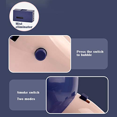 Qkfon - Máquina de burbujas de humo con equipo de luz y sonido que produce burbujas elásticas. Regalo para niños, juguete eléctrico para soplar burbujas de agua con generador de niebla