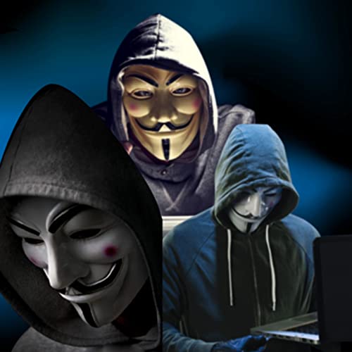 QUNPON Máscara de Halloween para disfraz de Vendetta Guy Fawkes