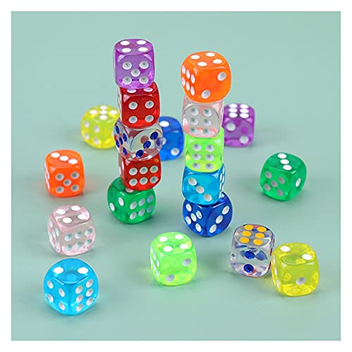 QWXX Juego de Dados 1 0pcs ktv Bar Club Party Family Games Colors Dice Dados Acrílico de 6 Caras Reloj Redondo Dados Digitales Artesanía Fina