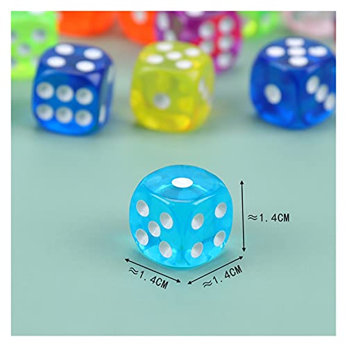 QWXX Juego de Dados 1 0pcs ktv Bar Club Party Family Games Colors Dice Dados Acrílico de 6 Caras Reloj Redondo Dados Digitales Artesanía Fina