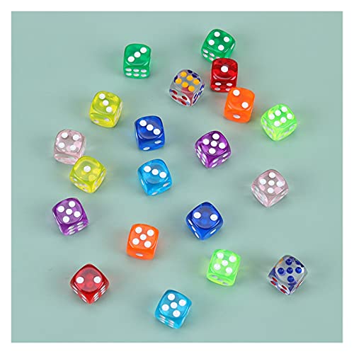 QWXX Juego de Dados 1 0pcs ktv Bar Club Party Family Games Colors Dice Dados Acrílico de 6 Caras Reloj Redondo Dados Digitales Artesanía Fina
