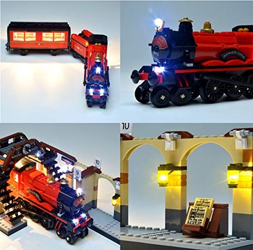 QZPM Conjunto De Luces (Tren Expreso De Hogwarts Lego Harry Potter) Modelo De Construcción De Bloques - Kit De Luz LED Compatible con Lego 75955 (NO Incluido En El Modelo)
