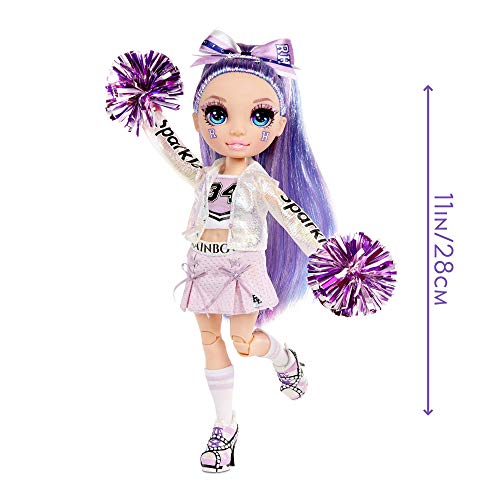 Rainbow High Cheer Muñeca de Moda - Vestidos Elegantes, Pompón y Muñeca Animadora Skyler Bradshaw, Muñeca de Moda en Azul - Serie Rainbow High Cheer - Regalo Perfecto para Niñas a Partir de 6 Años