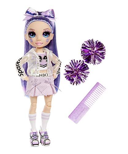 Rainbow High Cheer Muñeca de Moda - Vestidos Elegantes, Pompón y Muñeca Animadora Skyler Bradshaw, Muñeca de Moda en Azul - Serie Rainbow High Cheer - Regalo Perfecto para Niñas a Partir de 6 Años