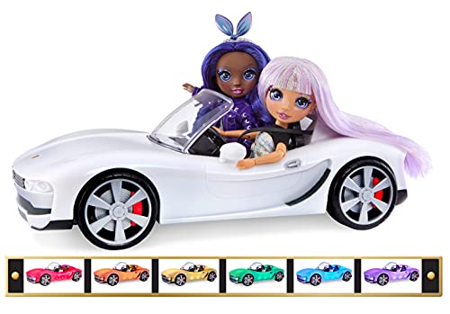 Rainbow High Colour Change Coche Convertible con Luces LED 8 en 1, Ruedas móviles, Cinturones de Seguridad y Volante-Multicolor-Edad: para niños a Partir de 6 años, Color (574316)