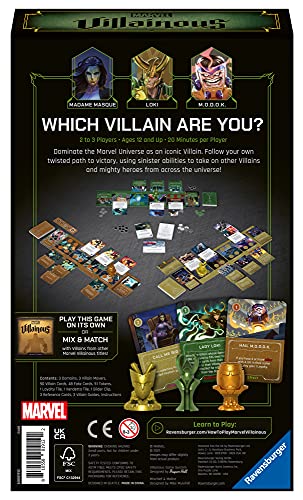 Ravensburger Marvel Villainous Mischief & Malice - Juegos de Mesa de Estrategia para Adultos y niños de 12 años de Edad - Se Puede Jugar como un Independiente o expansión