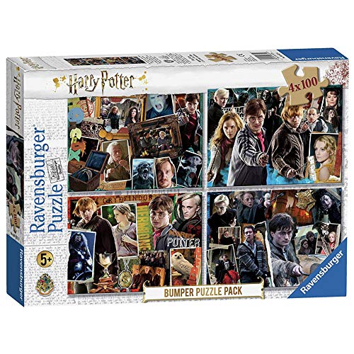 Ravensburger Puzzle, 06832, Harry Potter, Puzzle Bumper Pack 4x100 Piezas, Edad Recomendada 5+, Rompecabezas Ravensburger
