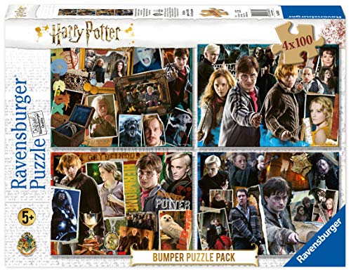 Ravensburger Puzzle, 06832, Harry Potter, Puzzle Bumper Pack 4x100 Piezas, Edad Recomendada 5+, Rompecabezas Ravensburger