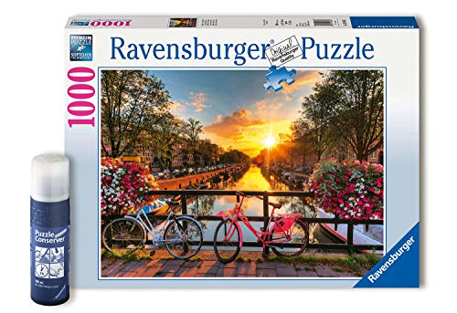 RAVENSBURGER PUZZLE- Ravensburger Fahrradin Amsterdam 82092-Puzzle para Adultos, 1000 Piezas, puzle, Fijar, diseño de Bicicletas (82092)