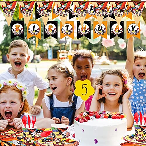 REYOK Naruto Party Supplies Juego de Decoración,92pcs Party Supplies Juego de Decoración Happy Birthday Party Vajilla para Cumpleaños de Niños Cartoon Anime Theme Artículos para Fiesta de Cumpleaños