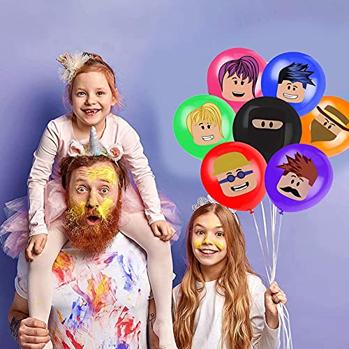 Roblox - Decoración de cumpleaños, suministros para fiestas, decoración de cumpleaños del Roblox Banner de feliz cumpleaños globos decoración para fiestas