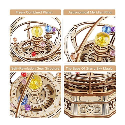 Robotime Puzzle 3D Madera Maquetas Caja De Música Mecánica De Astronomía Laser Cut Puzzle Construcciones, Regalo Para Jóvenes y Adultos