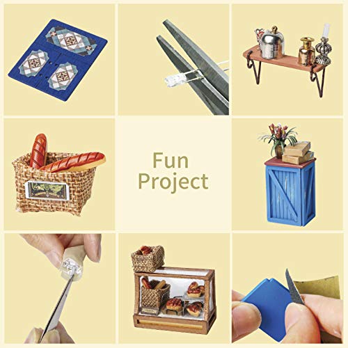 Rolife Kit de construcción de casa de muñecas en miniatura de bricolaje Nancy's Bake Shop