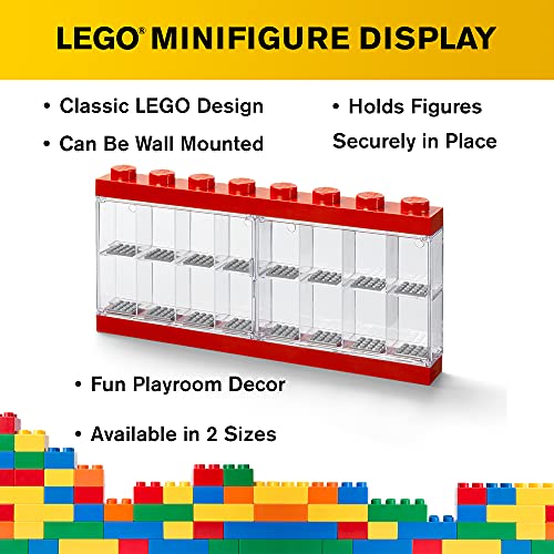 Room Copenhagen-Caja expositora para 16 Minifiguras de Lego, Contenedor apilable para Pared o Escritorio, roja, Color Rojo, Grande 5711938023607
