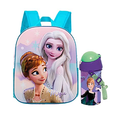 RSL Mochila infantil Frozen con botella de agua. Mochila escolar