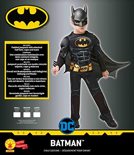 Rubies - Batman Black Core Deluxe Disfraz para Niños, Negro, S (3-4 años), 300002-S