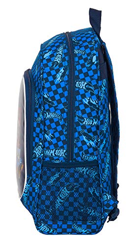 Safta Mochila Escolar de Hot Wheels, 320x140x420mm, azul