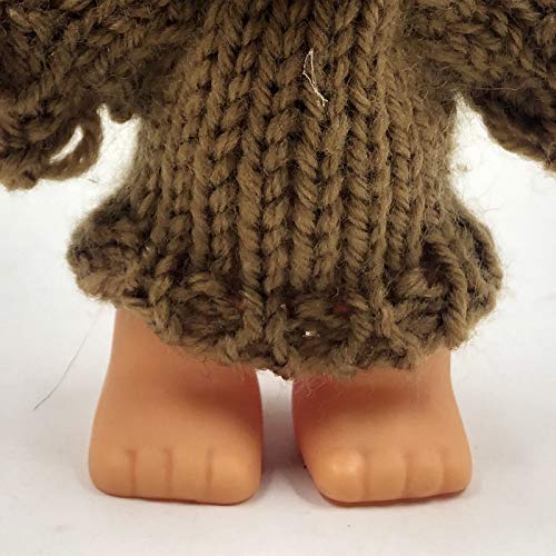 Sharplace Lindo Vintage Buena Suerte muñecas Troll Pelo Multicolor con Ropa Mini muñeca Figuras de acción niños Juguetes coleccionables Regalo - de Pelo Azul