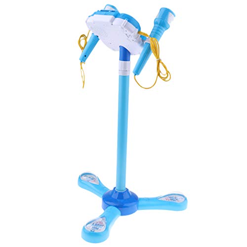 sharprepublic Micrófono Kidi Super Star Karaoke Música Máquina de Juego de Juguete con Micrófonos y Soporte Regulable - Azul