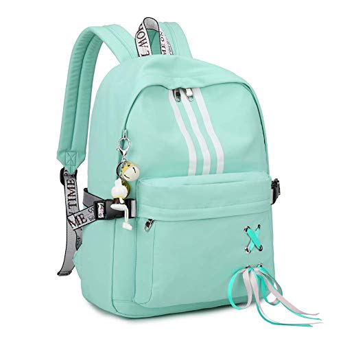 Silver Tulip Mochila para portátil Universidad Hombros Niños Escuela Bolsas de Libros Mochila para niñas (Verde, Grande con Puerto USB)