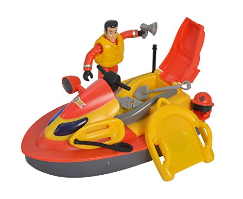 Simba 109251048002N Sam el Bombero – Océano Jet Ski Juno Flotante – Accesorios de Salvamento + 1 Figura incluida