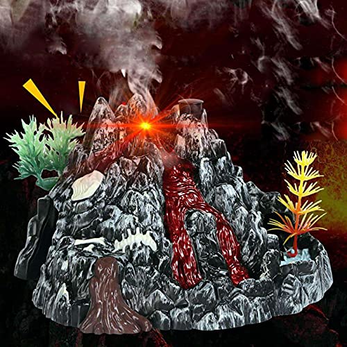 SM SunniMix Juguete de Figuras de Volcan, Juego Educativo de Volcan con Niebla y Sonido de Dinosaurios, luz y Niebla, CREA un Mundo de Dinosaurios Regalos para