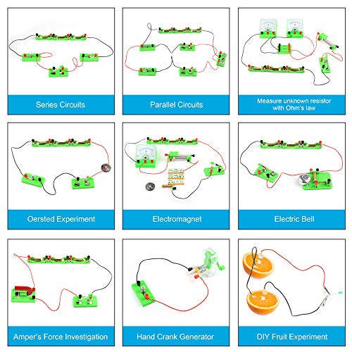 Sntieecr Kit de Circuito Eléctrico de Física Stem, Kits de Educación de Magnetismo de Electricidad Científica para Estudiantes de Secundaria Junior de Edad Exploración de Electromagnetismo
