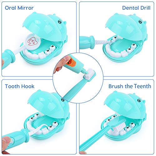 Sotodik Maletin Medicos Juguete Kit 43 Piezas Doctor Juego Accesorios, Doctora y Dentista 2en1 Clínica, Juego de rol Doctora Juguetes, Educación Juegos para Nino, Regalo para Niños Niña