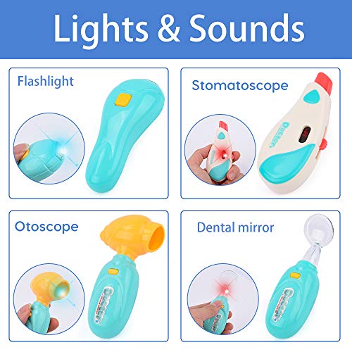 Sotodik Maletin Medicos Juguete Kit 43 Piezas Doctor Juego Accesorios, Doctora y Dentista 2en1 Clínica, Juego de rol Doctora Juguetes, Educación Juegos para Nino, Regalo para Niños Niña
