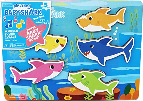 Spin Master Pinkfong Baby Shark Chunky Wood Sound Puzzle, Multicolor (6054918)