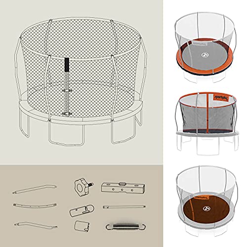 SportPlus Cama Elástica de Jardín, Estructura de Bastidor sin Soldaduras, Red de Seguridad Desmontable, Incl. Cubierta de Bordes, Seguridad Comprobada