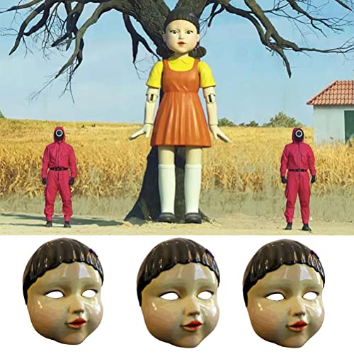 Squid Game Mask 2021 TV Cosplay Full Face Covering,Squid Game Mask Halloween Scary Mask Reality Survival TV (C)