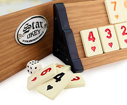 Star AHSAP Okey - Juego de rummy de madera con piedras de melamina