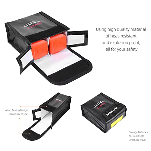 Staright Reemplazo para Autel EVO II Drone Batería de LiPo portátil Bolsa de alenamiento de Seguridad Resistente al Calor Alenamiento Resistente al Fuego 2 batería Bolsa de protección