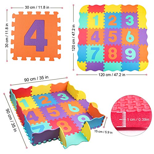 StillCool Alfombra Puzzle para Niños, Alfombra de Juguete de Espuma Tridimensional para Rompecabezas, 25 Piezas de Grosor (0,47 Pulgadas) para decoración de la habitación de los niños