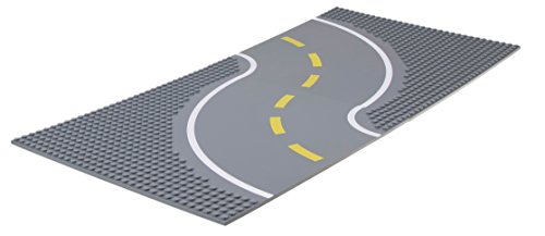 Strictly Briks - Bases para Construir - Imitan Carreteras, Calles o Caminos - 100 % Compatible con Todas Las Grandes Marcas - 25,4 x 25,4 cm - 2 Rectas y 2 Curvas