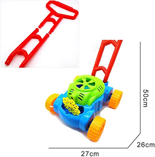 Sunshine smile Máquina de hacer burbujas automática, máquina de pompas de jabón, cortadora de césped, juguete para niños para hacer pompas de jabón, actividades al aire libre