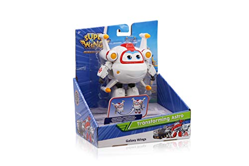 SUPER WINGS Transforming Astro – Avión de Juguete Convertible de 12 cm y Figura de Robot – Figura y Robot transformable de la Serie Animada Super Wings