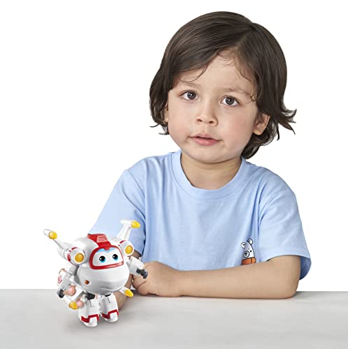 SUPER WINGS Transforming Astro – Avión de Juguete Convertible de 12 cm y Figura de Robot – Figura y Robot transformable de la Serie Animada Super Wings