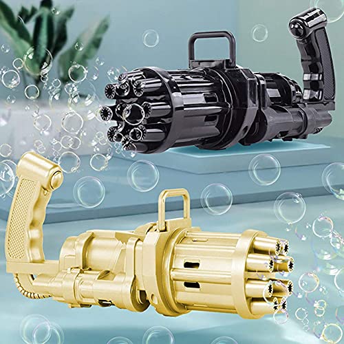 SXD Pompas de jabon,Burbujas de jabon niños,8 AgujerosMaquina Burbujas Niños, Máquina de Burbujas Automática, Maquina Pompas Jabon de para Niños Juego de Baño Fiestas Bodas (Negro)