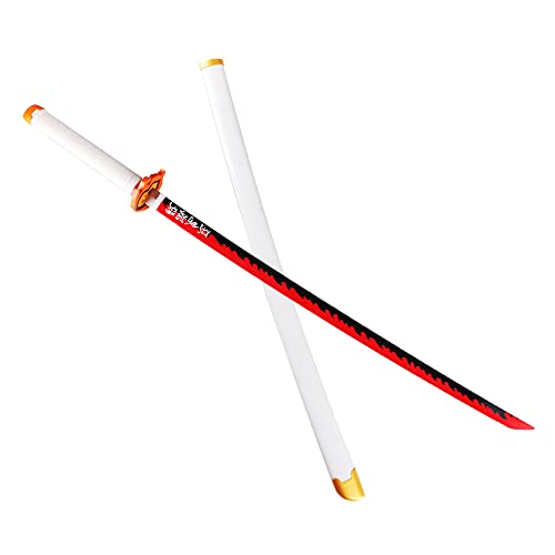 SXNYC Katana de Madera Cos Espada de Madera para Rengoku Kyoujurou, Juguete de Espada Katana, Arma de Madera Ninja Katana, Tamaño 104cm