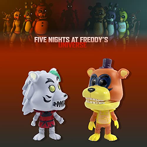 \t Five Nights at Freddy'S Figuras Security Breach Glamrock Freddy Chocolate Bonnie Chica Montgomery Roxanne Wolf Vanny FNAF Muñecos Juguete para Niños Collectible Regalo Decoraciones 6PCS-10cm