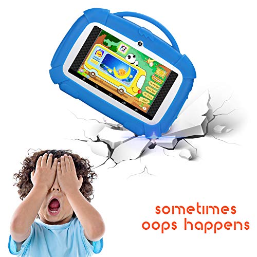Tableta infantil de 7 pulgadas, Android 9.0, Qiamoo Tablet para niños, 1 GB + 16 GB, Quad Core, CPU de 1,5 GHz, con modo de seguridad infantil, compatible con WiFi y Google Play