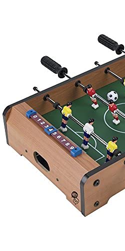Tabletop Foosball Table- Portable Mini Table Football / Soccer Game Set with Two Balls and Score Keeper for Adults and Kids by Hey! Play!