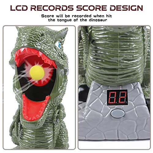 Tacobear Dinosaurio Juguete de Tiro para Niños Objetivo de Tiro con Pistola Power Popper Bola Suave Puntuación LCD Grabación Alegría Sonido Bola Popper Juego de Batalla Regalo Navidad para Niños