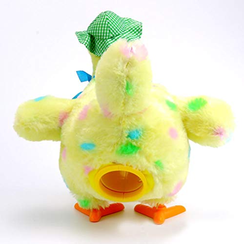 TBEONE Juguete de huevos de gallina, juguete de peluche musical con 3 huevos que ponen huevos, juguete de pollo para niños
