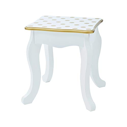 Teamson Kids Mesa de Tocador Dorada de Madera con Espejo y Taburete TD-11670M