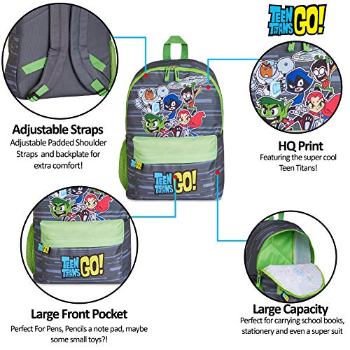 Teen Titans Go! Mochilas Escolares Juveniles para Niños, Mochila Escolar Superheroes, Mochila Infantil para Colegio Deporte Viajes, Regalos para Niños Niñas