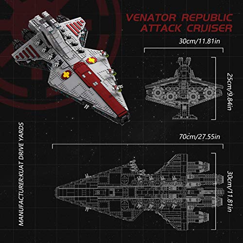 TENHORSES Venator Star República Attack Cruiser Bloques de construcción – Space Wars Vaisseau Star Destroyer Juego de construcción para adultos – 2565 piezas