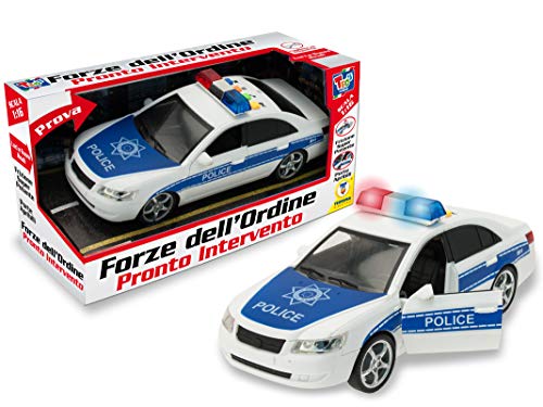 TEOREMA Coches con Luces y Sonidos (Escala 1:16) Coche de policía con Luces y Sonidos a Escala de 1:16